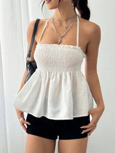 Smocked Frill Halter Neck Cami