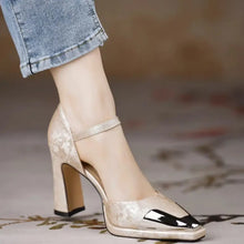 Point Toe Block Heels Pumps White woman pumps