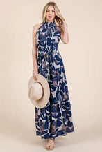 Lime 'N' Chili Abstract Halter Neck Tie-Waist Tiered Maxi Dress Casual Dresses