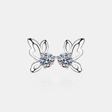 1 Carat Moissanite Butterfly Shape Earrings Silver One Size
