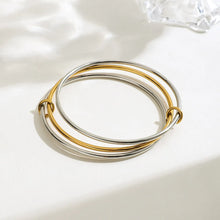 Two-Tone Multi-Layered Bangle Bracelet