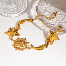 18K Gold-Plated Sun and Star Bracelet