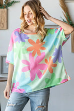 HOPELY Floral Round Neck Waffle T-Shirt Mint Woman T Shirts