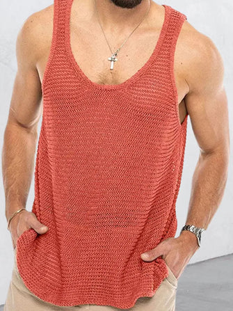 Men's Plus Size Scoop Neck Knit Tank Strawberry Tanks & Camis