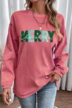 MERRY CHRISTMAS Round Neck Sweatshirt Burnt Coral Woman Sweatshirts