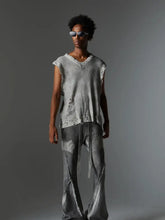 Men's Distressed Hem Knit Sweater Vest Mens Tops