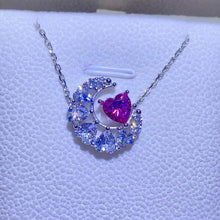 1 Carat Moissanite 925 Sterling Silver Heart Necklace Silver One Size