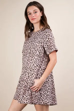 VERY J Leopard Printed Comfy Mini Dress Casual Dresses