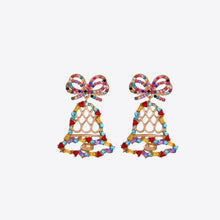 Rhinestone Alloy Christmas Bell Earrings Multicolor One Size