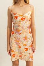 HYFVE Floral Cowl Neck Flirty Satin Mini Dress Casual Dresses