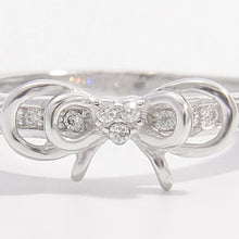 925 Sterling Silver Inlaid Zircon Bow Ring Rings