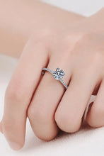 1 Carat Moissanite Rhodium-Plated Side Stone Ring Rings