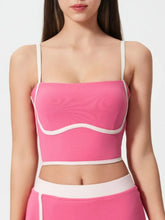 Millennia Contrast Trim Square Neck Active Cami with Detachable Chest Pads