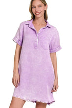 Zenana Tencel Mineral Washed Collared Shirts Dress Woman Casual Dress