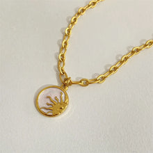 Titanium Steel Sun & Moon Necklace Sun One Size