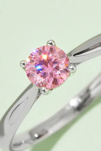 Moissanite Contrast 925 Sterling Silver Solitaire Ring Rings