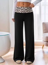 High Waist Leopard Pants Black