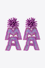 MAMA Beaded Dangle Earrings Purple One Size
