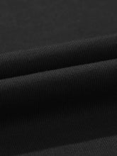 Black ribbed knit fabric of tied elastic high waist pleated detail solid sweatpants with elastic high waist design