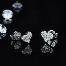 Moissanite 925 Sterling Silver Heart Stud Earrings Silver One Size
