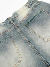 Men's Wash Wide-Leg Denim Shorts Denim Shorts