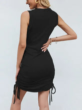 Ruched Round Neck Sleeveless Dress Casual Dresses