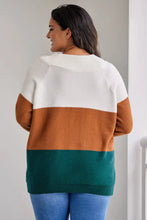 Plus Size Color Block Long Sleeve Sweater Sweater Pullovers