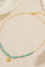 Turquoise Beaded 18K Gold-Plated Sun Shape Pendant Necklace Necklaces