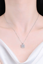 1 Carat Moissanite Square Pendant Chain Necklace Silver One Size