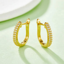Moissanite 925 Sterling Silver Huggie Earrings Gold One Size