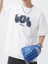 Men's Plus Size Round Neck Half Sleeve T-Shirt White