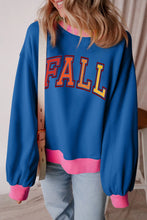 Letter Graphic Contrast Long Sleeve Sweatshirt Woman Sweatshirts