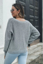 Crisscross Surplice Neck Long Sleeve Sweater Sweater Pullovers