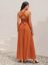 Crisscross Back Smocked Square Neck Maxi Dress Maxi Dresses