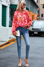 Floral Tassel Tie Long Sleeve Blouse Woman Blouses