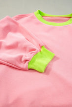 Contrast Round Neck Long Sleeve Sweatshirt Woman Sweatshirts
