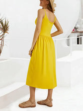 Scoop Neck Midi Dress with Pockets Casual Dresses
