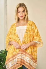 Davi & Dani Floral Printed Short Sleeve Loose Fit Kimono Cover Up Woman Outerwear