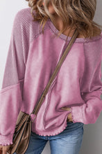 Exposed Seam Long Sleeve Sweatshirt Dusty Pink Woman Sweatshirts