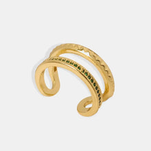 Gold-Plated Czech Diamond Double-Layered Ring Rings