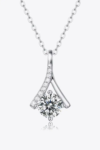 Special Occasion 1 Carat Moissanite Pendant Necklace Silver One Size Necklaces