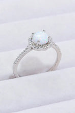 Platinum-Plated 4-Prong Opal Ring Rings
