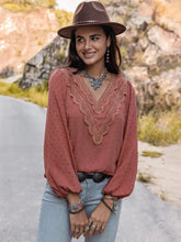 Swiss Dot V-Neck Blouse Woman Blouses