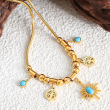 Gold-Plated Titanium Steel Charm Necklace Gold One Size