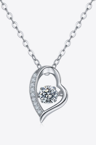 925 Sterling Silver Moissanite Pendant Necklace Silver One Size