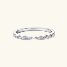 925 Sterling Silver Inlaid Moissanite Ring Silver