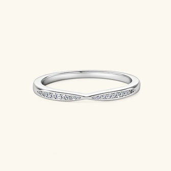925 Sterling Silver Inlaid Moissanite Ring Silver