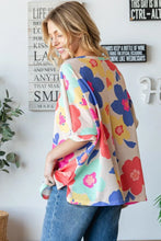 HOPELY Floral Waffle Oversize T-Shirt Woman T Shirts
