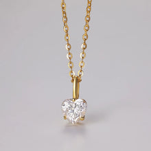 Heart Shape Pendant Necklace Gold One Size