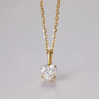 Heart Shape Pendant Necklace Gold One Size